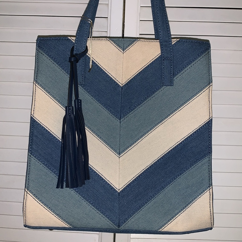 Vintage Chevron Patterned shoulder Bag nwot - Picture 4 of 8